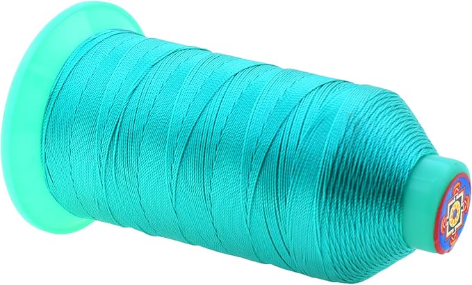 Mandala Crafts Size 207 630D T210 Bonded Nylon Thread - Turquoise 800 YDs Tex 210 Heavy Duty Sewing Threads for Leather, Jeans, Weaving, Outdoor Marine Upholstery