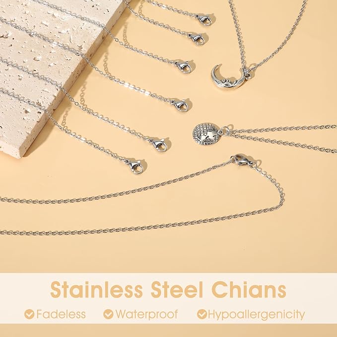 20 Pack Bulk Stainless Steel Chain, Necklace Chains for Jewelry Making, Silver Thin Chain (18 Inches + 20 Inches)