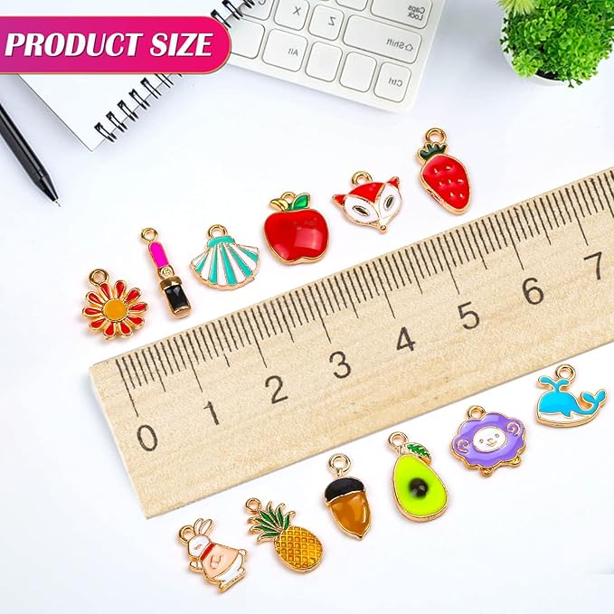 Mckanti 150PCS Bracelet Charms, Silver Bracelet Gold Plated Enamel Charms Pendants for Necklace Bracelet Jewelry Making and Crafting