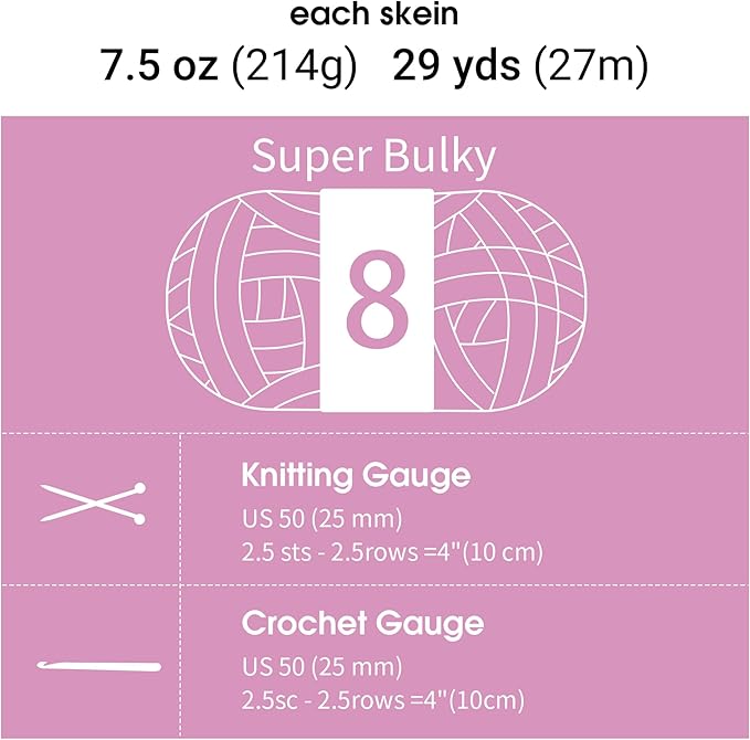 MABOZOO Tie Dye Chunky Yarn for Crocheting 8 Pack,Pink Fluffy Jumbo Chenille Yarn,Soft Plush Yarn Bulky,Giant Thick Fuzzy Yarn for Hand Knitting or Arm Knitting (31.7 yds,8 oz Each Skein)
