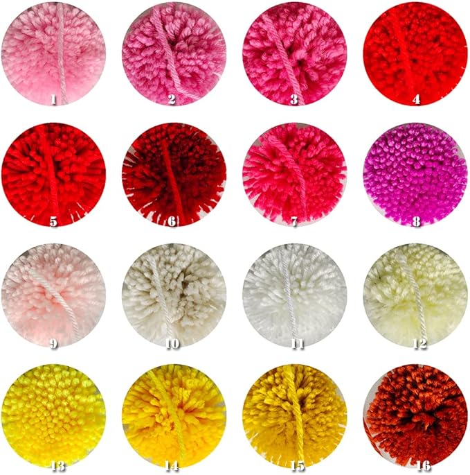 Yglnden 1-16 Colors Latch Hook Kit Colorful Yarn Bundles Cut Rug DIY Latch Hook Yarn for Handmake Craft Sewing Knitting for Adults (16pcs)