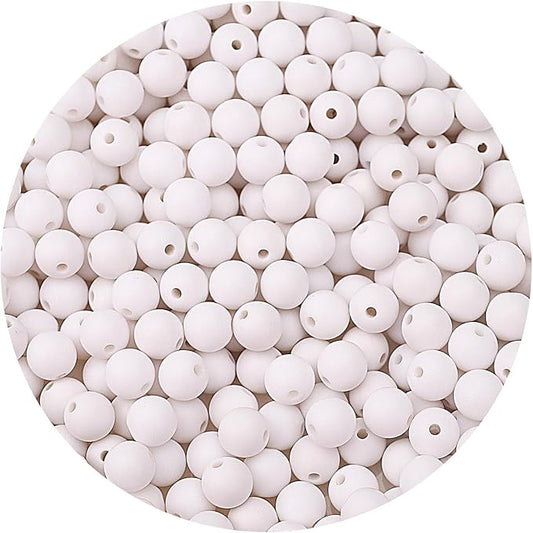 bonny boxx 500pcs 8mm matte white acrylic round beads, frosted plastic resin bubblegum balls chunky gumball beads for necklace and bracelet making, crafting supplies
