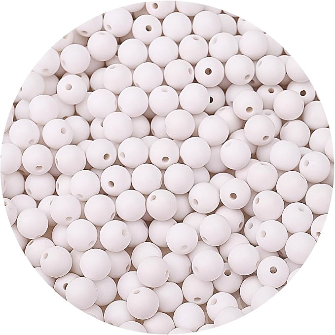 bonny boxx 1000pcs 6mm matte white acrylic round beads, frosted plastic resin bubblegum balls chunky gumball beads for necklace and bracelet making, crafting supplies