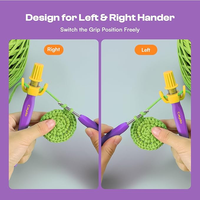 Crochet Tension Tool for Beginners, Ergonomic Yarn Guide Holder, Tension Control Crochet Helper, Comfort Handle for Left & Right Hander, Portable Crochet Accessories Gift for Crocheters & Knitters