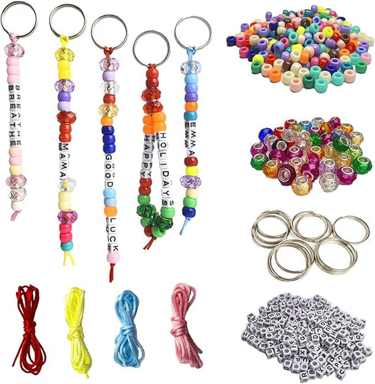 EMYNBO Bead Keychain Making Kit for Adults: 568Pcs Beads for Personalized Message - Complete Set for Creative Expression, Thoughtful Handmade Gifts Craft Projects