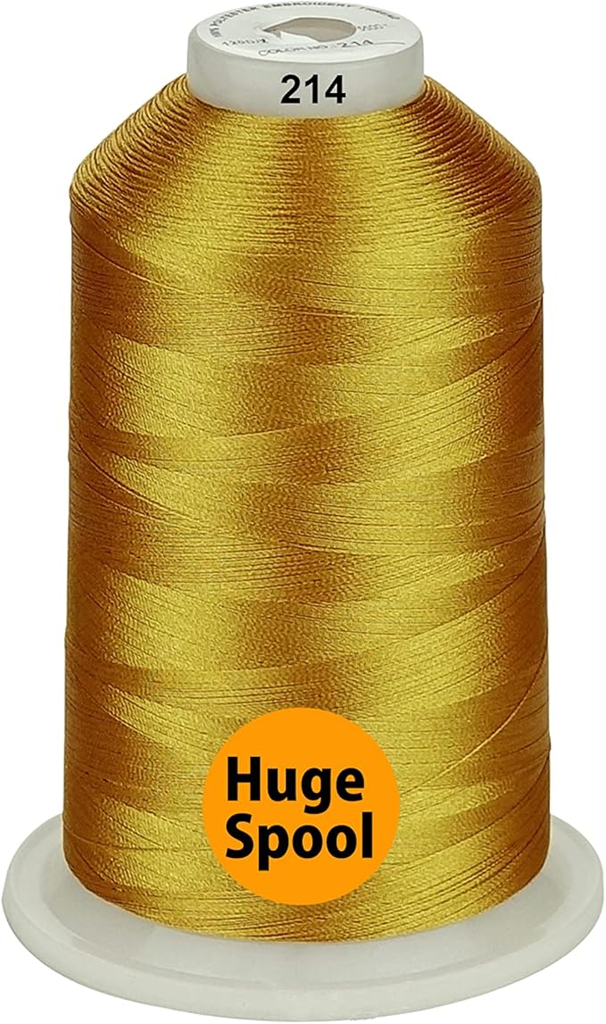 Simthread - 33 Selections - Various Assorted Color Packs of Polyester Embroidery Machine Thread Huge Spool 5500Y for All Sewing Embroidery Machines - 3 Differ Yellow