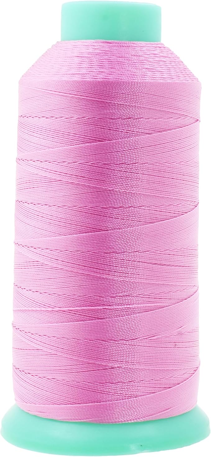 Mandala Crafts Size 92 280D T90 Bonded Nylon Thread - Pink 1100 YDs Tex 90 Heavy Duty Sewing Threads for Leather, Jeans, Weaving, Outdoor Marine Upholstery