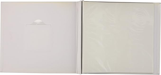 MCS Expandable 10-Page Fabric Scrapbook Album with Photo Opening Cover and 12 x 12 Inch Pages, 13.5 x 12.5 Inch, White