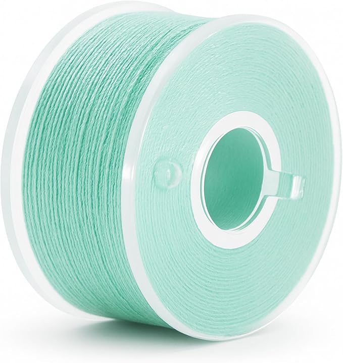 Mandala Crafts 144 Aqua SA156 Prewound Bobbins for Singer Sewing Machine -15J SA156 Prefilled Bobbin Thread for Brother Sewing Machine and Embroidery