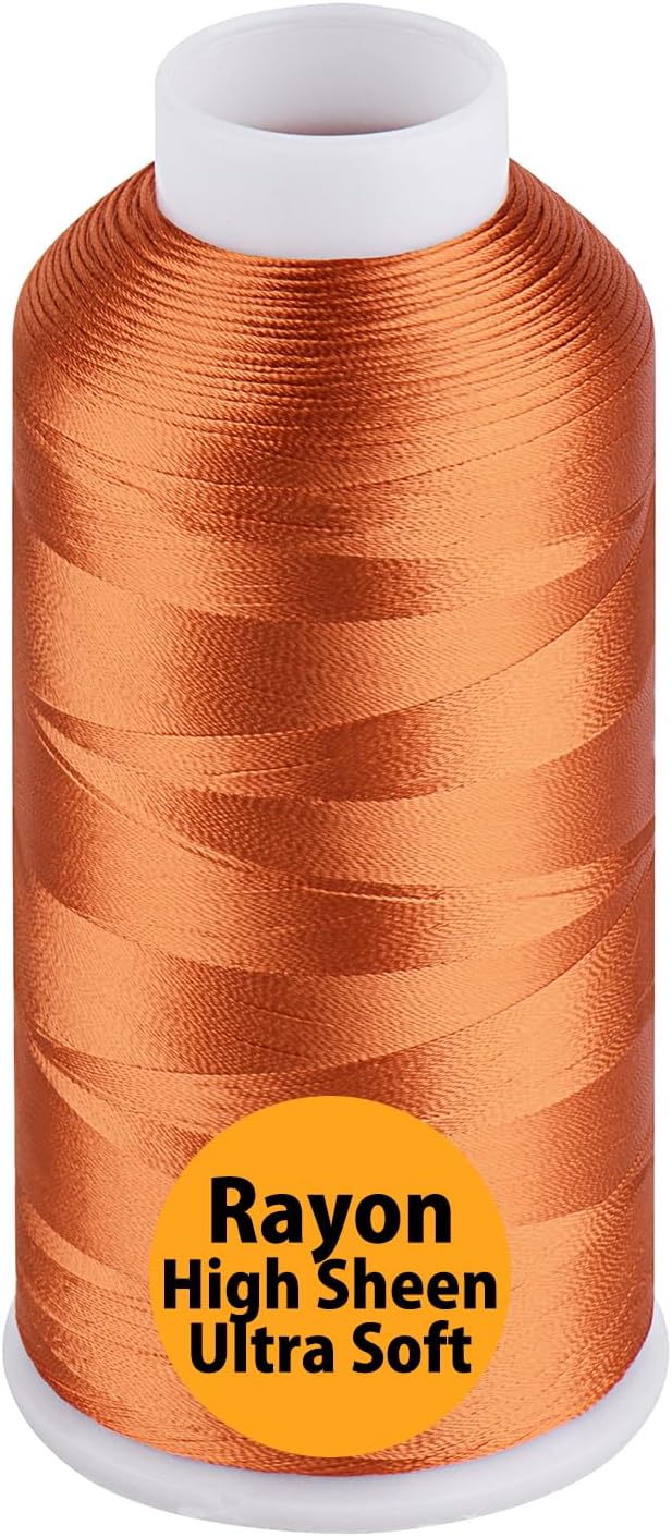 Simthread Rayon Embroidery Thread 5500 Yards, 40wt 100% Rayon Viscose for Commercial and Domestic Machines - Pumpkin 1078