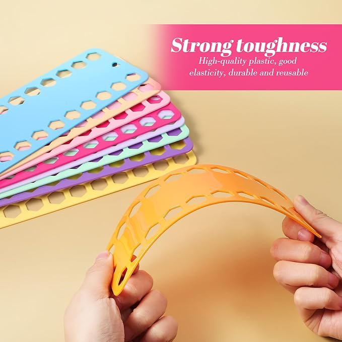 10Pcs Embroidery Floss Organizer, 10 Color Plastic Floss Bobbin, Cross Stitch Thread Storage Cards with 20 Holes and White Labels for Thread Craft DIY Sewing Storage(Mixcolor)