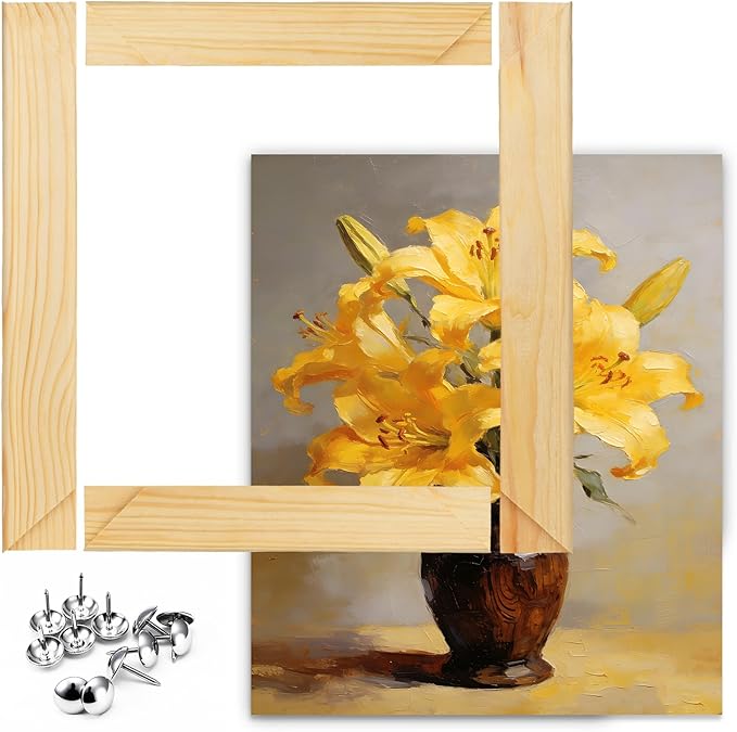 12x16 inch Stretcher Bars for Canvas Painting, Premium Wooden Frame Strips, Easy to Assemble Canvas Frame Kit, Ready-to-Hang Gallery Wall Art for Home Decor, DIY, Paint By Number