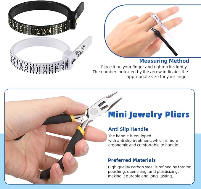 Glarks 1465Pcs Jewelry Making Kit, Jewelry Making Supplies Kit Includes Jewelry Pliers Tools, Jewelry Findings for Jewelry Making and Repair