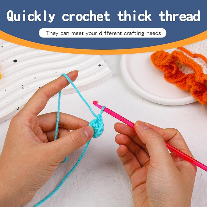 Crochet Hook, 5 mm Ergonomic Handle for Arthritic Hands, Colorful Transparent Crochet Hook for Beginners and Crocheting Yarn (5 mm)
