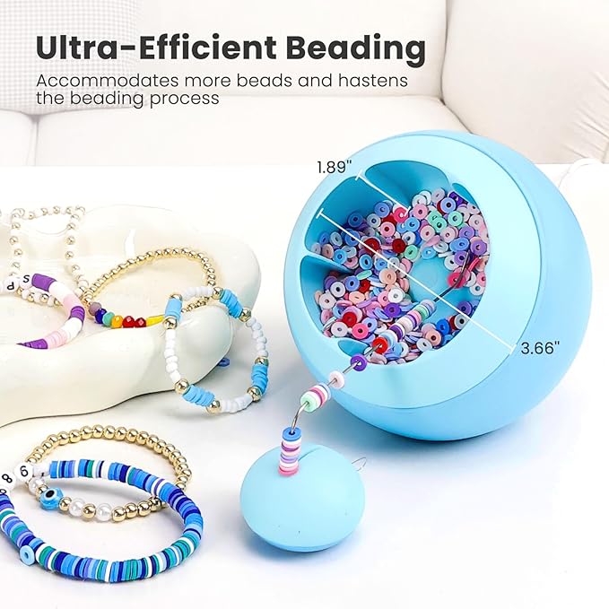 Tilhumt Bead Spinner Kit, 3826Pcs Bracelet Spinner Kit Electric Bracelet Maker Machine with Beginner Friendly Positioning Mat and 18 Colors Polymer Clay Beads for Jewelry Bracelets Making