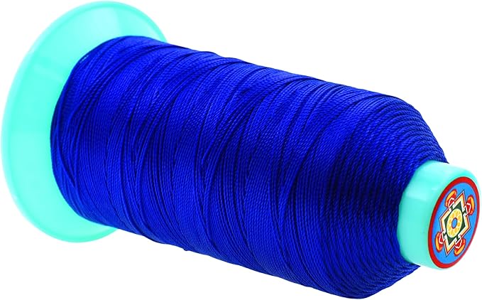 Mandala Crafts Size 346 210D T350 Bonded Nylon Thread - Royal Blue 415 YDs Tex 350 Heavy Duty Sewing Threads for Leather, Jeans, Weaving, Outdoor Marine Upholstery