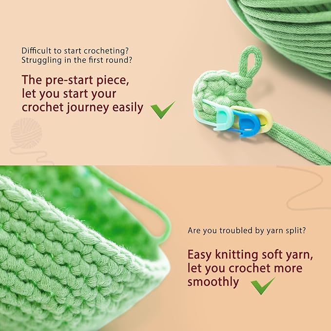 CrochetBox Crochet Kit for Beginners Adults - Polka Dot Highland Cow Starters Crochet Kit, Crocheting Kitting for Adults Teen, Craft Gifts with Crochets Yarns, Hook, Step-by-Step Video, Instruction