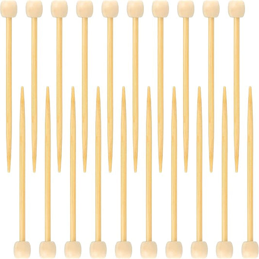 Luinabio 20 Pcs Bamboo Crochet Marking Pins Smooth Single Pointed Knitting Needles 2.75 Inch Mini Pins Knitting Accessories for Beginners DIY Craft Making Crochet Supplies(Natural Color)
