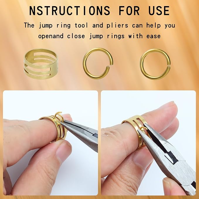 Gacuyi Jewelry Making Supplies Kit, Jewelry Repair Tools Kit with Pliers, Open Jump Rings, Lobster Clasps, Earring Hooks, Eye Pins, Findings and Beading Wires for Adults and Beginners (Bronze)