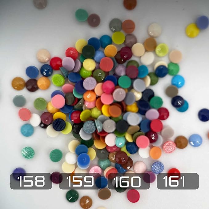 Carsilers Diamonds Painting Accessories,Replacement for Missing Round Drills 158 159 160 161,Rhinestone Resin Diamond Drill,4 Colors Beads Gems Stones,3500pcs per Color