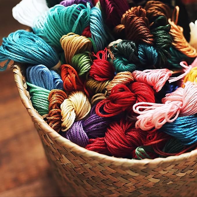 Bracelet String Kits, 50 Colors Rainbow Color Embroidery Thread, Cross Stitch Cotton Embroidery Thread, Bracelet Yarn (50 Color)