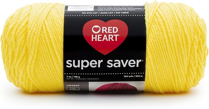 RED HEART Super Saver Yarn, Bright Yellow