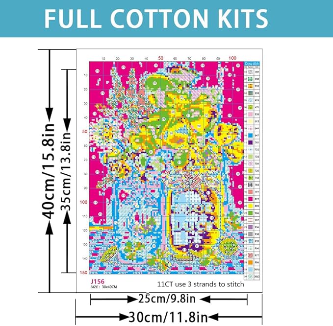 eterkosu st.patrick's day counted cross stitch kits for adults, flowers stamped cross stitch kits for beginners, needlepoint cross-stitch patterns embroidery kits arts and crafts for home decor