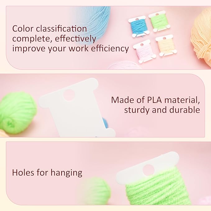 300PCs Embroidery White Floss Bobbins with 3 Packs Customizable EVA Foam Insert for Bisley MultiDrawer Cabinet or 15 * 11-inch Multi-Drawer Cabinet, Embroidery Floss Organizer, Cross Stitch Storage