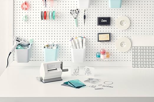 Sizzix Sidekick Starter Kit 661770 Portable Manual Die Cutting & Embossing Machine for Arts & Crafts, Scrapbooking & Cardmaking, 6.35 cm Opening, 2.5" Opening, White