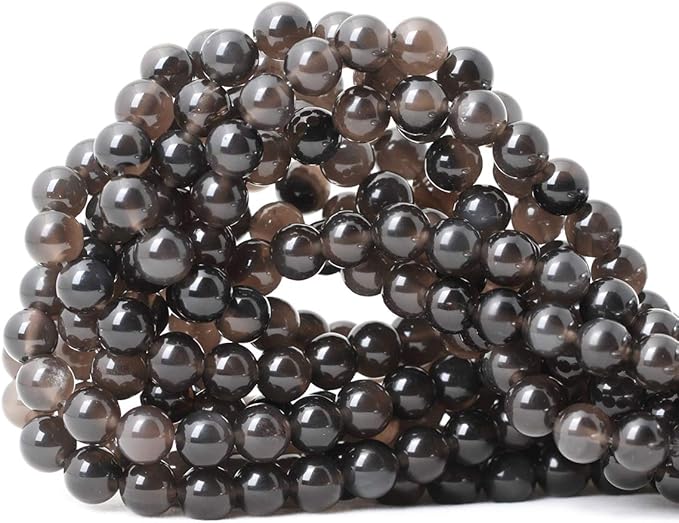 cheavian 45pcs 8mm natural ice obsidian gemstone round loose beads crystal energy stone healing power for diy jewelry making 1 strand 15"