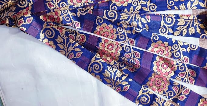 21 Yards Unstitched Recycled Sari Silk Yarn Ribbon Tassels 21 Strips SKEINS Shades Recycled Journal Scrapbook Craft Project Decor DS360 (Art Silk with Zari, 21 Yard)