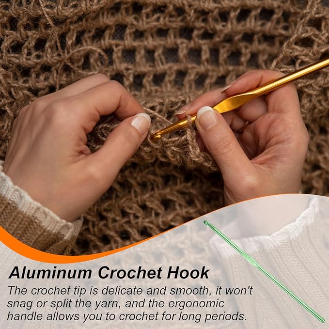 uxcell Aluminum Crochet Hook 4mm US Size G (Size 6) Knitting Needles for DIY Craft Yarn Green 10Pcs