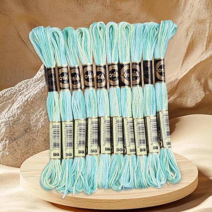 10 Skeins 87.5 Yards 6 Ply Variegated Embroidery Thread Gradient Friendship Bracelet String Soft Segment Dyed Cross Stitch Floss Yarn Bulk for Sewing Making Jewelry Needlecraft Knitting DIY