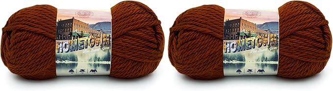 Lion Brand Hometown Yarn 2-Pack, Bulky Yarn for Knitting and Crocheting, Stowe Sugar Maple