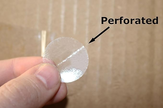 chromalabel 1 inch round clear wafer seals, 500 per roll, perforated