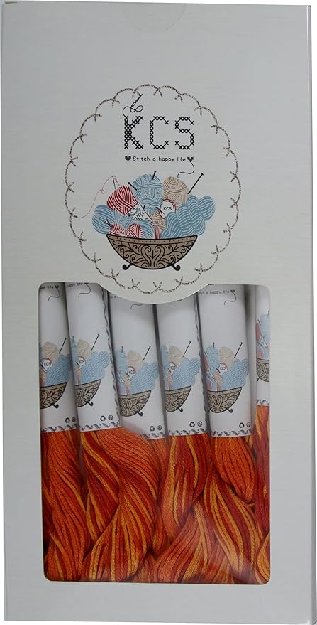 KCS Big skeins of 25 Meters Size 25 Color Variegated Cross Stitch Stranded Threads,6 skeins,51