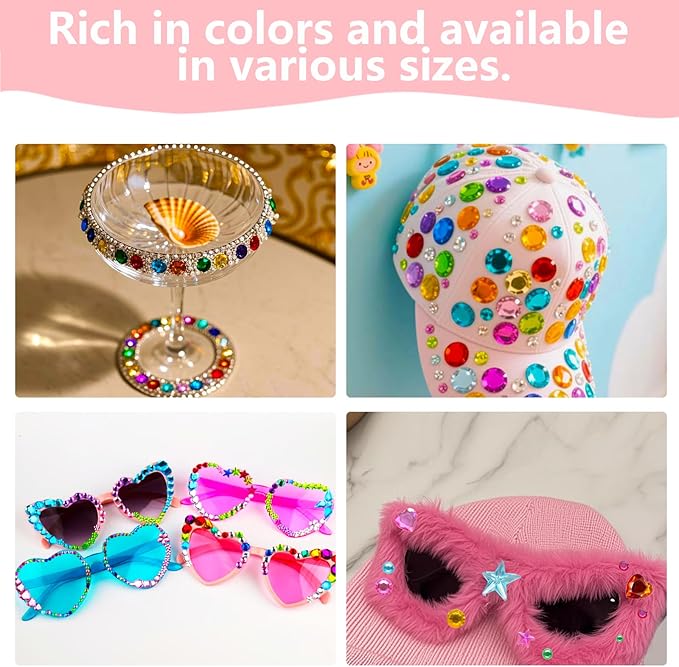880 craft rhinestone gem stickers (5 self - adhesive sheets). acrylic, face - applicable, multicolor, great for diy crafting & decorating，small stickers for kids