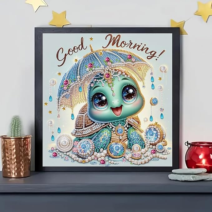 SHICERNHJ Sea Turtle 5D Diamond Art Kits for Adults,Special Shape Diamond Painting Kits for Cartoon Turtle,DIY Crystal Rhinestone Diamond Dots and Crafts for Adults Home Wall Decor 12 X 12inch