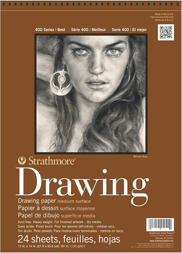 Strathmore Medium Drawing Spiral Paper Pad 11"X14"-24 Sheets -400500