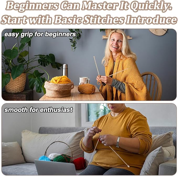 WEBEEDY Scarf Knitting Kit Complete Knitting Starter Kit for Adults, Learn to Knit Scarf Set with Yarn, Knit Needles, Detailed Video Tutorial for Beginners Craft Set Supplies