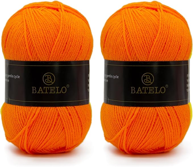 Orange Amigurumi Acrylic 2 Pack 3 Light Worsted Yarn 560 Yards of 150g/5.3oz Crochet & Knitting