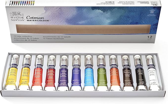 Cotman Watercolor Paints 8ml 12/Pkg-Assorted Colors