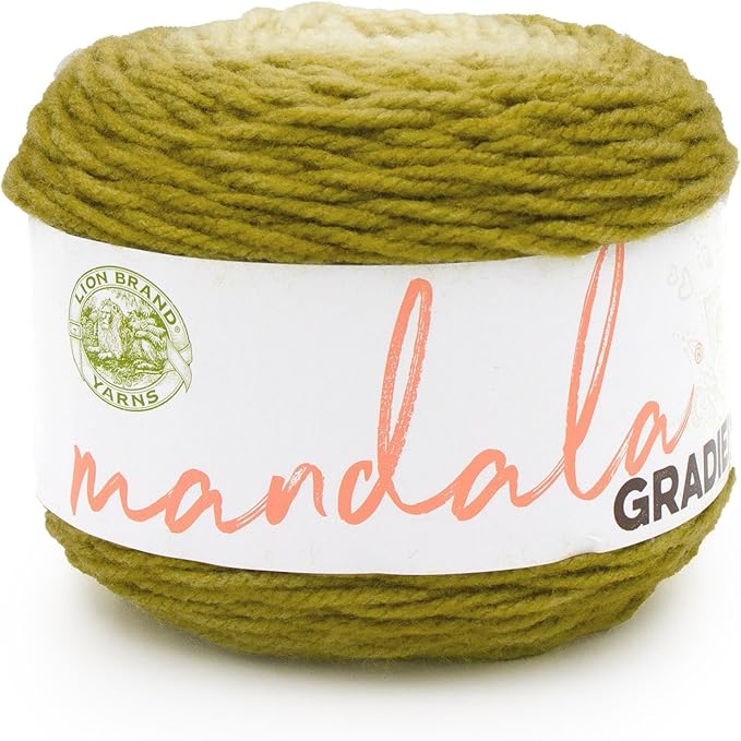 Lion Brand Yarn Mandala Gradient, Multicolor Yarn for Knitting, Crochet and Crafting, Olive, 1 Pack