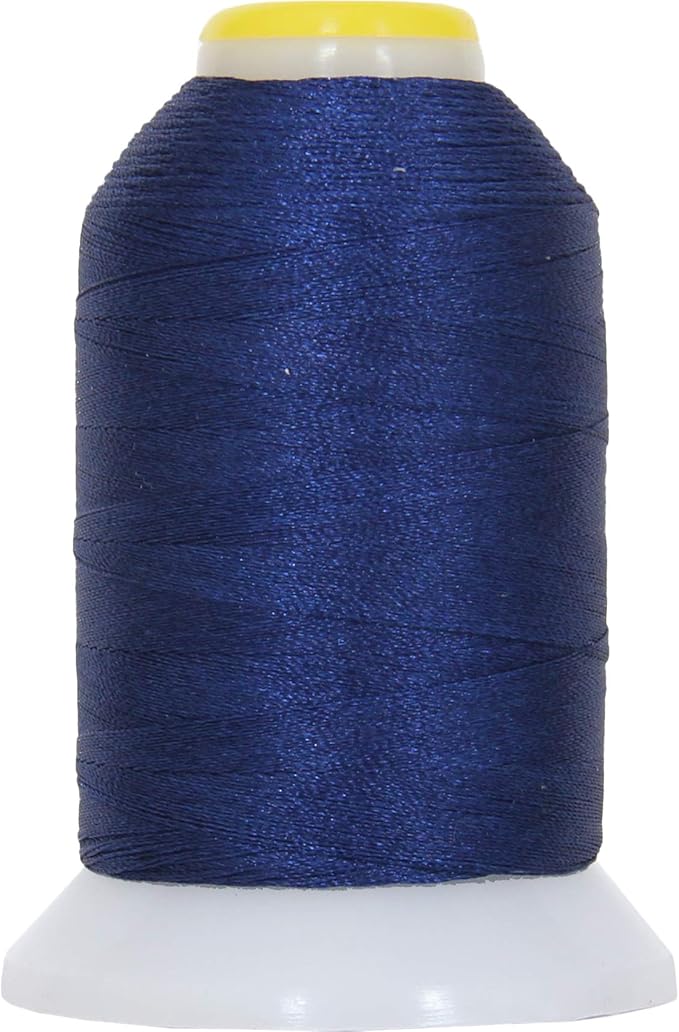 Threadart 60 Weight Micro Embroidery Thread | Fine Line Lettering & Bobbin Thread | 1000m Spools - 30 Colors Available - Blue