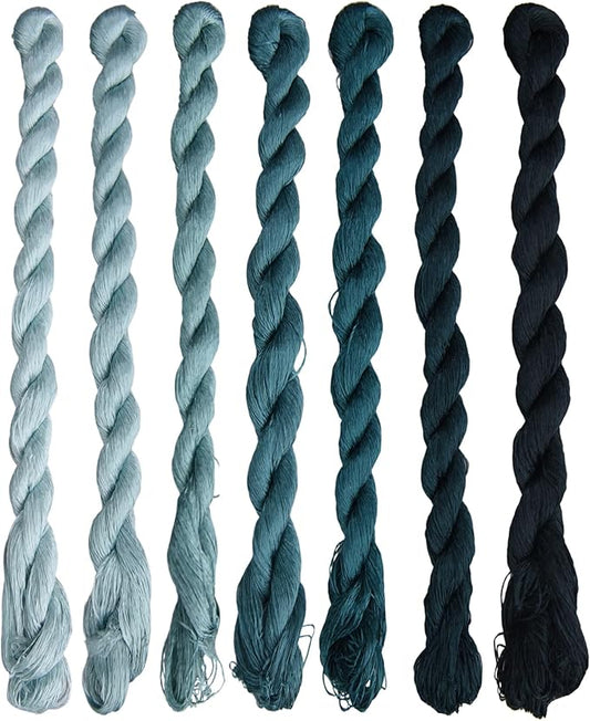Natural 100% Silk Thread, Handmade Embroidery Thread Silk Floss 7 Colors 110m Each (49)