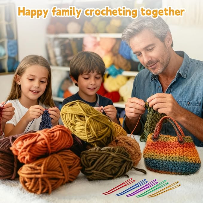UOOU 10Pcs Yarn Needles, Darning Tapestry Needles, Large Eye Weaving Needle, Yarn Needle for Crocheting with Aluminum Storage Knitting Crochet Accessories