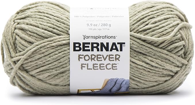 Bernat Forever Fleece Matcha Yarn - 2 Pack of 280g/9.9oz - Polyester - 6 Super Bulky - 194 Yards - Knitting/Crochet