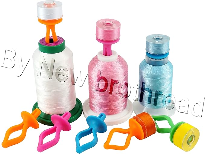 New brothread 60 Thread Spool Holder + 20 Bobbin Holders + 20 Bobbin Clips - Prevents Thread Ends from Unwinding - for Sewing Machine Thread & Embroidery Spool