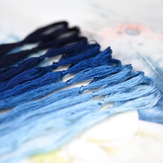Natural 100% Silk Thread, Handmade Embroidery Thread Silk Floss 10 Colors 110m Each (56)