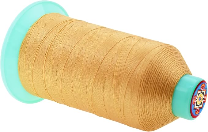 Mandala Crafts Size 138 420D T135 Bonded Nylon Thread - Blonde 1250 YDs Tex 135 Heavy Duty Sewing Threads for Leather, Jeans, Weaving, Outdoor Marine Upholstery